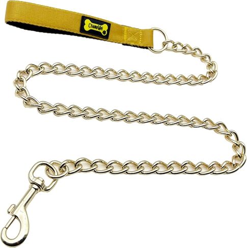 Metal Dog Leash for Small Medium Large Dogs, Chain Link Anti Chew 3.5-4FT Strong Anti Bite Dog Leash Comfortable and Breathable mesh Cushion Handle (Rainbow Color, M) in Saudi Arabia