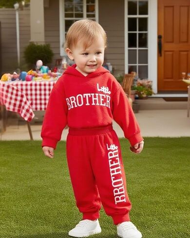 Baby Boy Clothes Newborn Boy Outfits Infant Letter Print Long Sleeve Romper Hoodies Pants Fall Winter Outfits in Kuwait