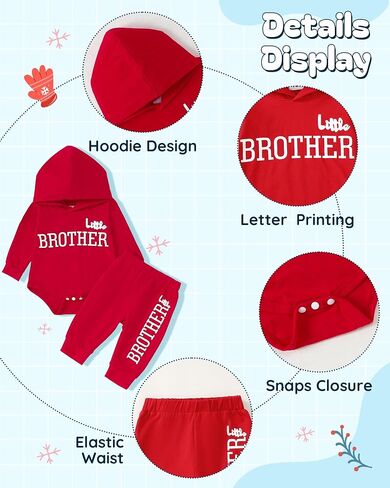 Baby Boy Clothes Newborn Boy Outfits Infant Letter Print Long Sleeve Romper Hoodies Pants Fall Winter Outfits in Kuwait