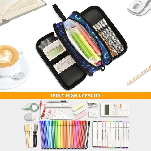Blue Glowing Game Controller Pencil Case Large Capacity Pencil Pouch Boys Girls 3 Compartment Pen Bag School Office Stationery Organizer in Saudi Arabia