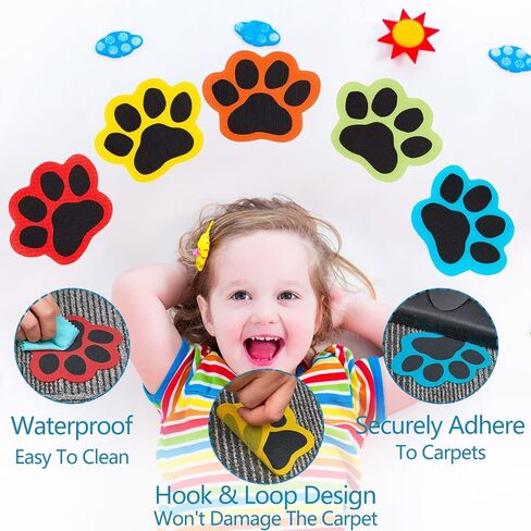 Outus 36 Pcs Paw Carpet Marker Spots 5'' Paw Carpet Dots Line up Spot for Classroom Floor, Carpet Marker for Teacher Supplies Classroom Rug School Decoration (Classic) in Saudi Arabia
