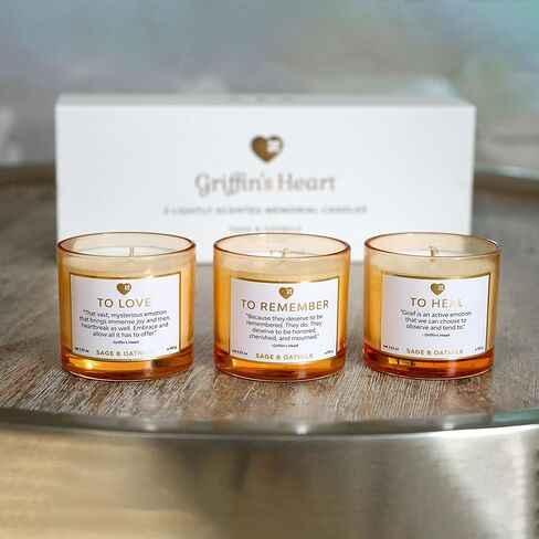 مجموعة شمعة Griffin's Heart Pet Memorial - هدية تعاطف مع أليفة الحيوانات الأليفة لذكرى التذكر أو الفجيعة أو الكلب المحبوب أو القط أو الحصان أو الأرنب أو الطيور in Saudi Arabia