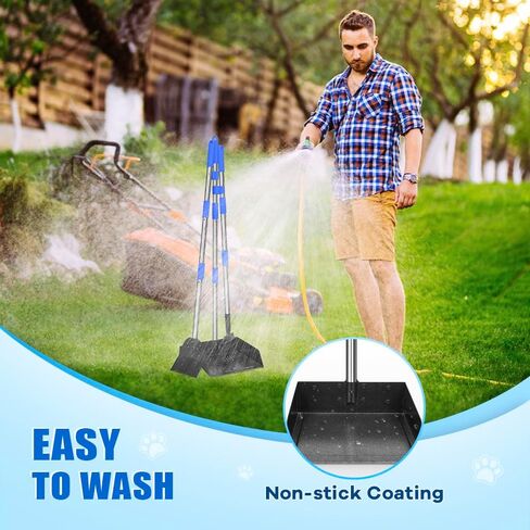 Larger Pooper Scooper Dog Pooper Scooper for Large Medium Small Dogs Heavy Duty Stainless Steel with Long Handle Tray Rake Shovel for Yard in Saudi Arabia