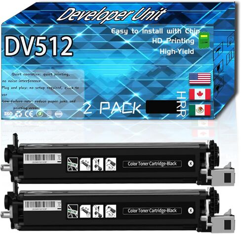 Compatible for Konica Minolta DV512 Replacement Developer Unit Used with bizhub C224 C224e C284 C284e C364 Printers, High Production Multiple Options (3 Pack Black) in Kuwait