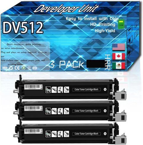 Compatible for Konica Minolta DV512 Replacement Developer Unit Used with bizhub C364e C454 C454e C554 C554e Printers, High Production Multiple Options (1 Pack Black) in Saudi Arabia
