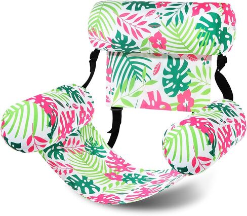 Pool Chair Floats Adult Inflatable Aloha Floating Pool Chairs Water Float Lounger Adjustable Tropical Pattern Cloth Hammock Heavy Duty for Summer Water Beach Lake Party Fun(Green) in Saudi Arabia