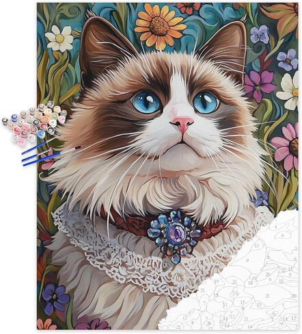 Zouewit Cats Paint by Number on Canvas, Sphynx Cat Paint by Numbers Kit for Adults, Acrylic DIY Painting, 16x20inch in Kuwait