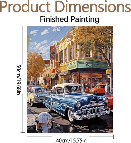 JATOK Paint by Numbers Kits for Adults, Painting Kits for Beginners On Clear Symbols Colored Canvas, Easy DIY Acrylic Pigment Drawing Paintwork for Home Wall Decor, Car 16X20in (No Frame) in Kuwait