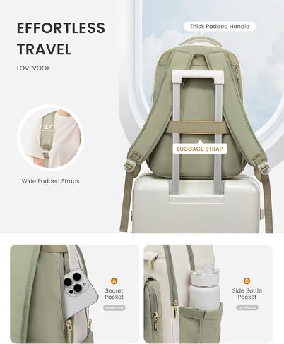 LOVEVOOK School Backpack for Teen Girls, Cute Student Backpack Purse Kid Bookbag for 14-16 Teenage, Back to School Backpacks Fit 15.6 Inch Laptop, Large College Travel Bag, Beige-Khaki in Kuwait