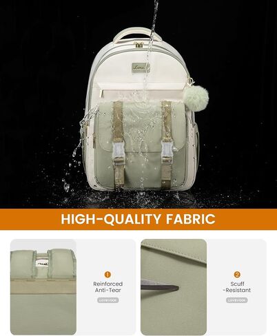 LOVEVOOK School Backpack for Teen Girls, Cute Student Backpack Purse Kid Bookbag for 14-16 Teenage, Back to School Backpacks Fit 15.6 Inch Laptop, Large College Travel Bag, Beige-Khaki in Kuwait