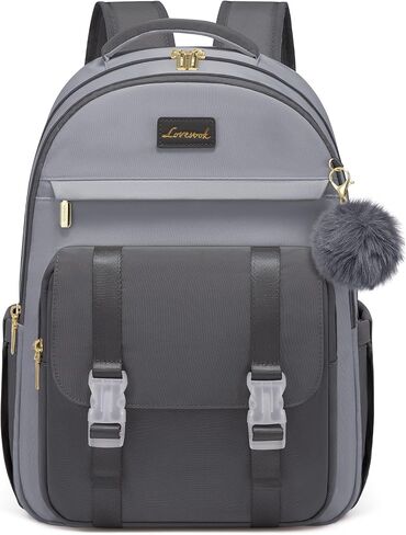 LOVEVOOK School Backpack for Teen Girls, Cute Student Backpack Purse Kid Bookbag for 14-16 Teenage, Back to School Backpacks Fit 15.6 Inch Laptop, Large College Travel Bag, Beige-Khaki in Kuwait