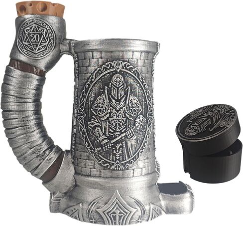 DND Mug Dice Tower Set, DND Dice Cup with Storage, 12/16 Oz Beverage Holder, DND Accessories for Players, Best Gift for RPG Game Lover (Wolf Bite) in Kuwait