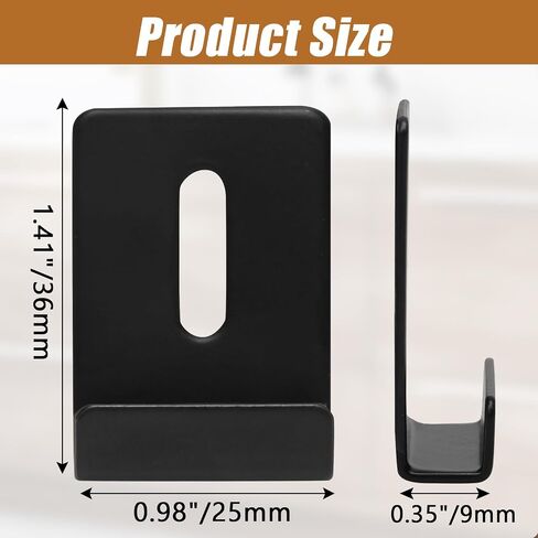 8 Packs Metal Mirror Holder Clips Attachment, 1/4" Heavy Duty Mirror Hanging kit with Screws for Billboard Display(Black,with Rubber Pads) in Saudi Arabia