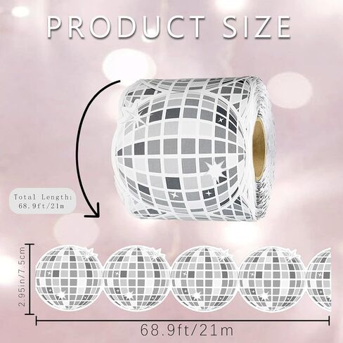 Disco Ball 68.9 قدم Bulletin Board Border Scalloped Bulletin Board Trim.Adeal لتحويل الفصل الدراسي ، وتجميل جدران غرفة النوم ، وديكور المنزل ، وزينة حفلات عيد الميلاد (الفضي) in Kuwait