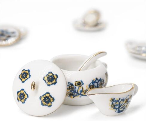 Odoria 1/12 Miniature Dish Dinnerware Set 17Pcs Dollhouse Decoration Accessories, Pink Rose in Saudi Arabia