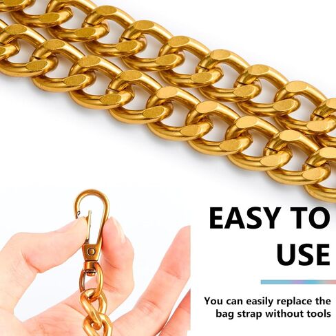 Aluminum Flat Purse Chain Strap Handle Bag Replacement Straps for Handbag Purse Bag DIY Chain Accessories (23.6'', Gunmetal) in Kuwait