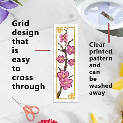 infunly 6pcs الحشرات الزهرة عبر غرزة مرجعية مجموعات الربيع روز DIY مختومة Cross Stitch مجموعة مع تعليمات الفراشات خمر تطريز مجموعة غرزة مجموعة لعشاق القراء الكتاب in Saudi Arabia