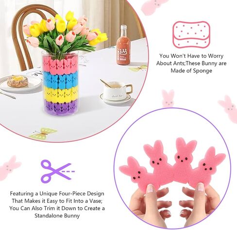 زخارف عيد الفصح ، 64pcs إسفنجية لطيف ، حشو المزهرية ، ديكور الربيع الداخلي للدرج المتدرج والزخارف (ألوان مختلطة) in Kuwait