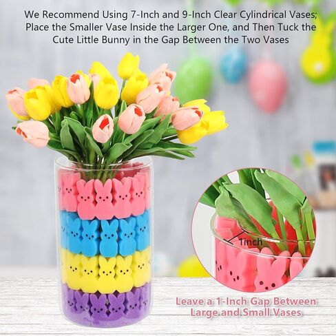 زخارف عيد الفصح ، 64pcs إسفنجية لطيف ، حشو المزهرية ، ديكور الربيع الداخلي للدرج المتدرج والزخارف (ألوان مختلطة) in Kuwait