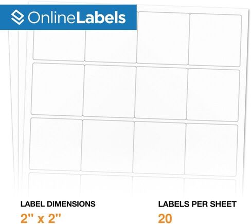 2 × 2 ملصقات مربعة - دائمة ، ماتي بيضاء - شمعة ، QR ، ملصقات المنتجات - حزمة من 2000 علامة ، 100 ورقة - طابعات الحبر/الليزر - تسميات عبر الإنترنت in Saudi Arabia