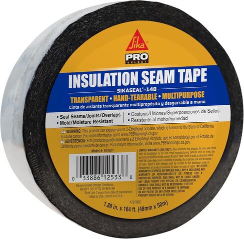 Sika Sikaseal-148 شريط التماس العزل-صافٍ ومتعدد الأغراض ومواد لاصقة من الأكريليك-الاستخدام الداخلي/الخارجي ، مقاوم للأشعة فوق البنفسجية ، رطوبة ومقاومة للعفن ، 2 في × 164 قدم in Saudi Arabia