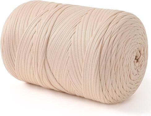 خيوط شيرت ، 260 ياردة تي شيرت خيوط الكروشيه 28.2oz/800g مرنة يدوية الحياكة tshirt غزل لأكياس الكروشيه وسادة المنزل ديكور المنزل ديي (كريم) in Kuwait