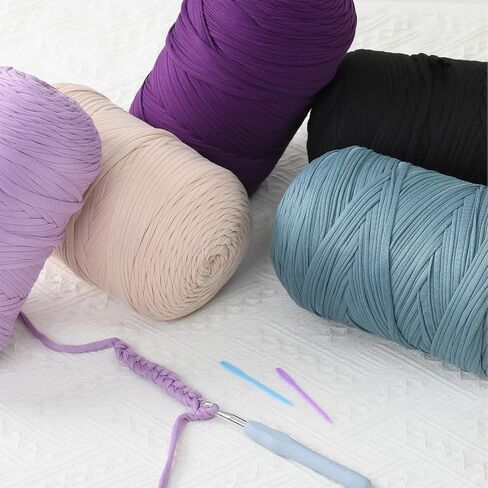 خيوط شيرت ، 260 ياردة تي شيرت خيوط الكروشيه 28.2oz/800g مرنة يدوية الحياكة tshirt غزل لأكياس الكروشيه وسادة المنزل ديكور المنزل ديي (كريم) in Kuwait