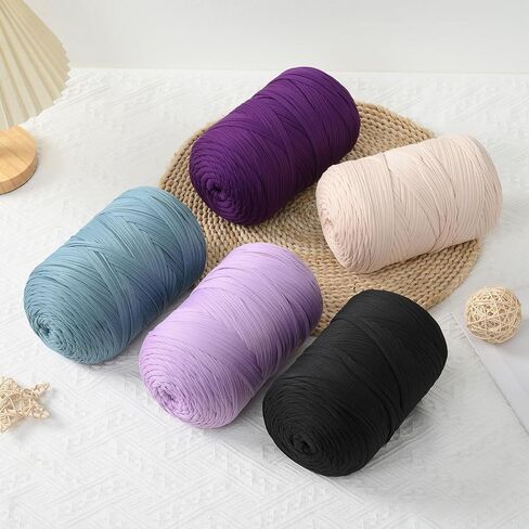 خيوط شيرت ، 260 ياردة تي شيرت خيوط الكروشيه 28.2oz/800g مرنة يدوية الحياكة tshirt غزل لأكياس الكروشيه وسادة المنزل ديكور المنزل ديي (كريم) in Kuwait