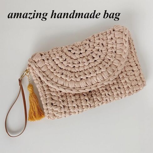 خيوط شيرت ، 260 ياردة تي شيرت خيوط الكروشيه 28.2oz/800g مرنة يدوية الحياكة tshirt غزل لأكياس الكروشيه وسادة المنزل ديكور المنزل ديي (كريم) in Kuwait