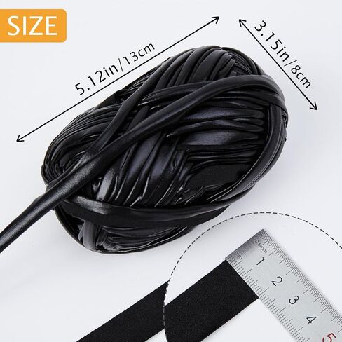 NICEEC 2 Skeins Metal T-Shirt Yarn, Bright, Glossy, Crochet & Knitting, Fabric Cloth Yarn with Double-Side Color, Handmade DIY Craft Bag Basket Cushion-Totle Length 64yds(7.1oz) - Black in Saudi Arabia