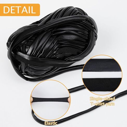 NICEEC 2 Skeins Metal T-Shirt Yarn, Bright, Glossy, Crochet & Knitting, Fabric Cloth Yarn with Double-Side Color, Handmade DIY Craft Bag Basket Cushion-Totle Length 64yds(7.1oz) - Black in Saudi Arabia