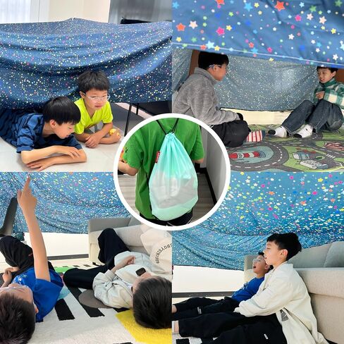 Magic Fort Building Kit for Kids - Large Lightweight Blanket Fort Making Kit Clips with CPC Certification - Portable Playhouse Play Tent Fort - Indoor/Outdoor Girls/Boys Toys Ages 4-5 6 7 8-12 in Saudi Arabia