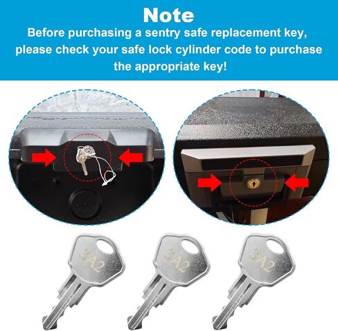 Sentry Safe Replacement Keys Model 1100-CODES 3A2 لـ Sentry Safe Key (المفتاح 3A2) (3 أجهزة كمبيوتر) ، بواسطة NIAHM in Kuwait