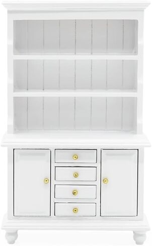 Odoria 1/12 Miniature Cabinet Cupboard Hutch Dollhouse Furniture Association ، White in Kuwait
