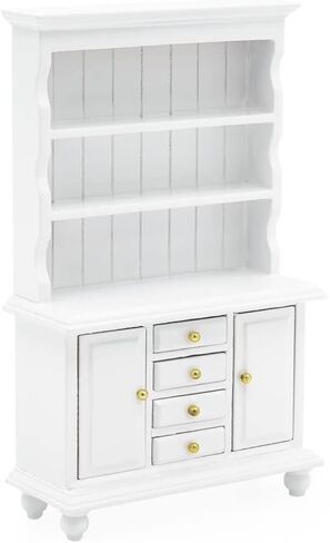 Odoria 1/12 Miniature Cabinet Cupboard Hutch Dollhouse Furniture Association ، White in Kuwait