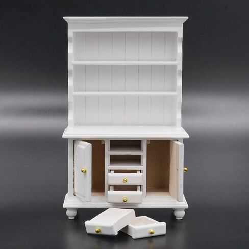 Odoria 1/12 Miniature Cabinet Cupboard Hutch Dollhouse Furniture Association ، White in Kuwait