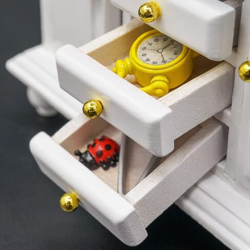 Odoria 1/12 Miniature Cabinet Cupboard Hutch Dollhouse Furniture Association ، White in Kuwait