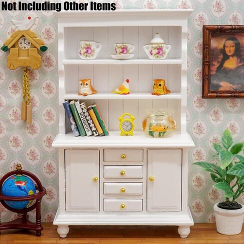 Odoria 1/12 Miniature Cabinet Cupboard Hutch Dollhouse Furniture Association ، White in Kuwait