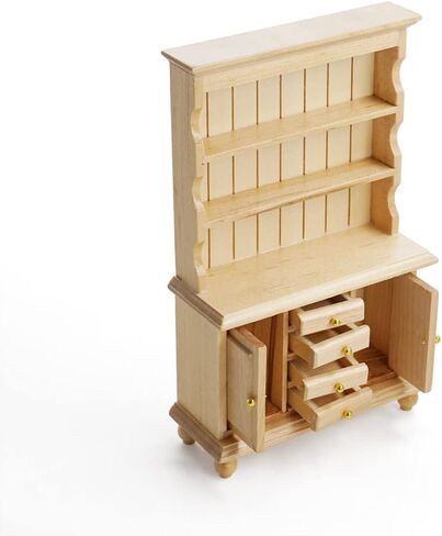 Odoria 1/12 Miniature Cabinet Cupboard Hutch Dollhouse Furniture Association ، White in Kuwait