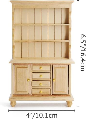 Odoria 1/12 Miniature Cabinet Cupboard Hutch Dollhouse Furniture Association ، White in Kuwait