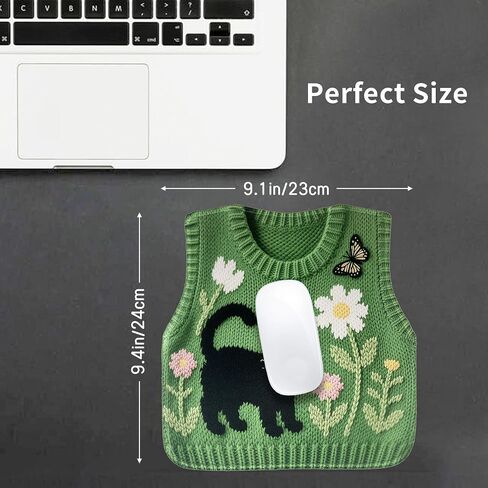 Funny Mouse Pad Cute Knitted Sweater-Shaped Vest Print Unique Novelty Mousepad Sheep Butterfly Pattern Blue in Kuwait