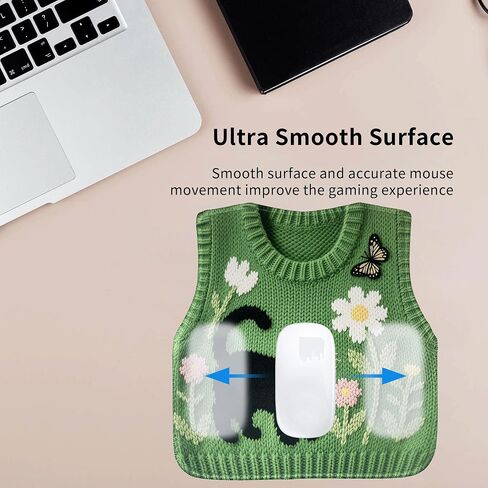 Funny Mouse Pad Cute Knitted Sweater-Shaped Vest Print Unique Novelty Mousepad Sheep Butterfly Pattern Blue in Kuwait