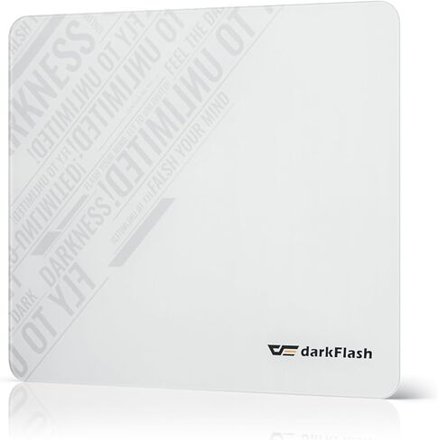 darkFlash Glass Mouse Pad 11.8×10.2 Inch, Ultra-Smooth Tempered Surface, Precision Tracking, Anti-Slip Rubber Base, Durable Etched Finish, Ideal for Gaming & Work (Black) in Saudi Arabia