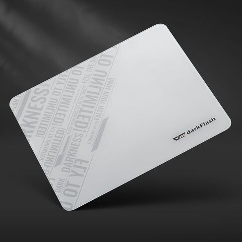 darkFlash Glass Mouse Pad 11.8×10.2 Inch, Ultra-Smooth Tempered Surface, Precision Tracking, Anti-Slip Rubber Base, Durable Etched Finish, Ideal for Gaming & Work (Black) in Saudi Arabia