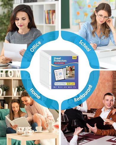 KTRIO Clear Sheet Protectors 8.5 x 11 in Page Protectors for 3 Ring Binder, Plastic Sleeves for Binders, Top Loading Paper Protector Letter Size, 120 Pack in Kuwait