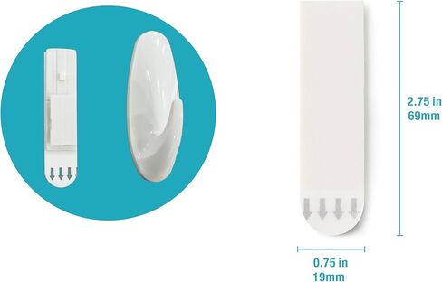 60 Pieces Medium Refill Strips, No Tools Removable Adhesive Strips Damage Free, Waterproof Replacement Hanging Strip for Indoor Wall Hooks and Wall Décor in Kuwait