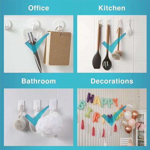 60 Pieces Medium Refill Strips, No Tools Removable Adhesive Strips Damage Free, Waterproof Replacement Hanging Strip for Indoor Wall Hooks and Wall Décor in Kuwait