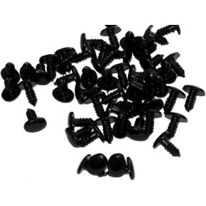 TOPWEL 50pcs Black Plastic Oval Nose and Eyes for Sewing Crafting Buttons for Bear Doll of DIY (8 * 11mm)