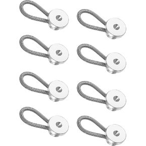 8Pcs Collar Extenders for Mens Shirts Button Extender Soft Elastic Extenders for Neck Tie Dress Coat Silver Tone
