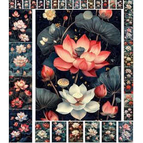 Decoupage Paper Pack (35 Sheets 6"x8") Floral Charm: Soft Peach and White Flowers nestled Against Textured Vintage Blue Backgrounds, evoking Elegance and Nostalgia FLONZ Vintage